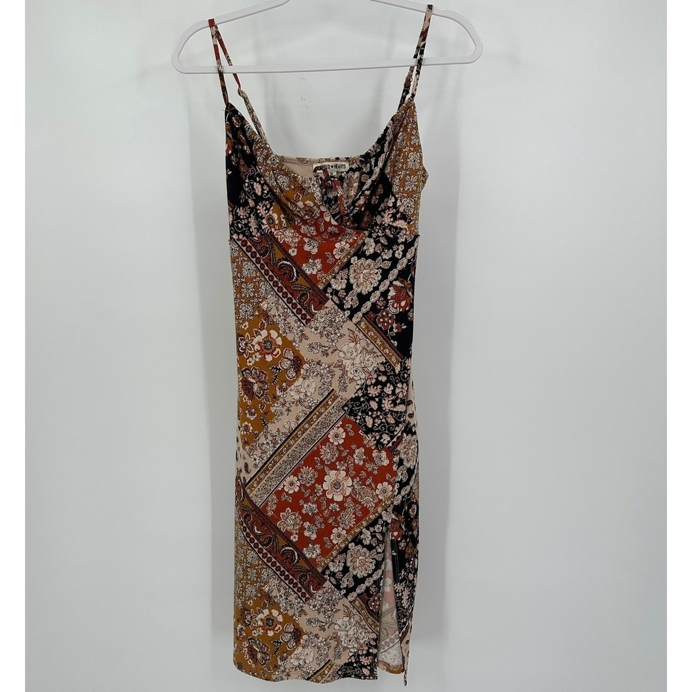 Womens Y2K Whimsigoth Patchwork Midi Dress Size M Hippie Festival Prairie